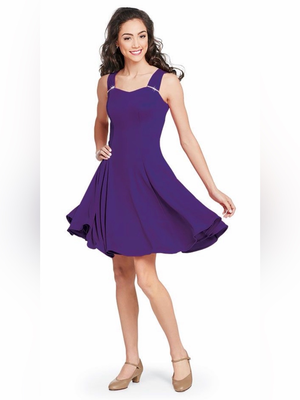 Elegant Purple Mini Dress with Sweetheart Detail
